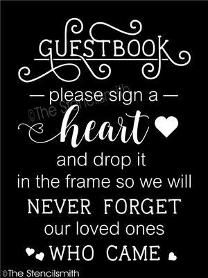 3863 - Guestbook please sign a heart - The Stencilsmith