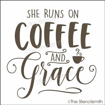 3984 - She runs on coffee and grace - The Stencilsmith