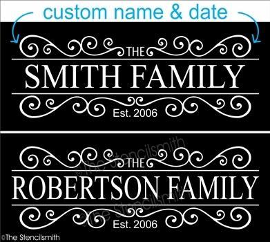 4039 - Family Name and Est. Date - The Stencilsmith