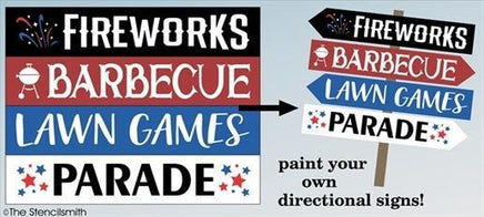 4152 - 4th of July Directional stencils - The Stencilsmith