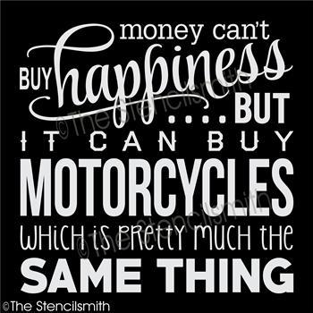 4254 - Money Can't buy happiness... Motorcycle - The Stencilsmith