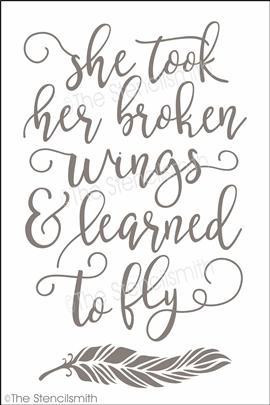4436 - she took her broken wings - The Stencilsmith