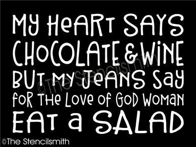 4668 - my heart says chocolate & wine - The Stencilsmith