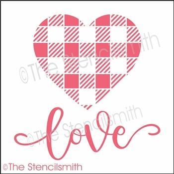 4836 - love (plaid heart) - The Stencilsmith