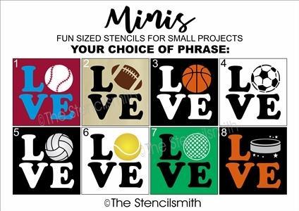 5072 - LOVE - Sport Ball Minis - The Stencilsmith
