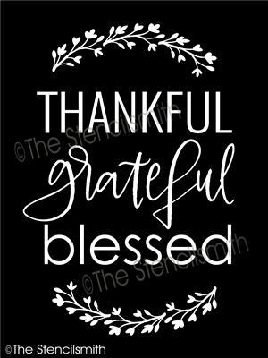 5091 - thankful grateful blessed - The Stencilsmith