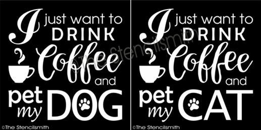 5501 - I just want to drink COFFEE and pet - The Stencilsmith