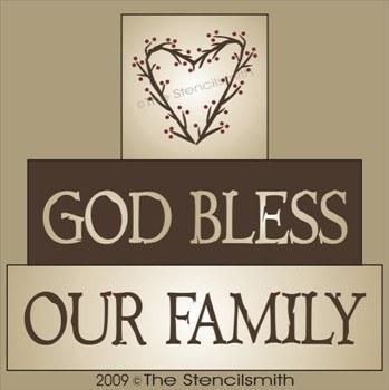 590 - God Bless Our Family - block set - The Stencilsmith
