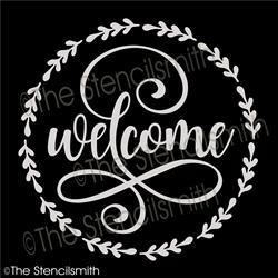 5966 - welcome (wreath) - The Stencilsmith