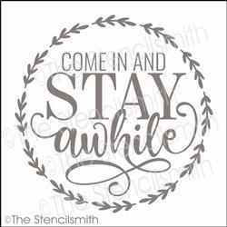 6045 - Come in and STAY awhile (wreath) - The Stencilsmith
