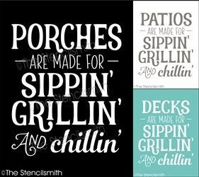 6109 - Sippin' Grillin' and Chillin' - The Stencilsmith