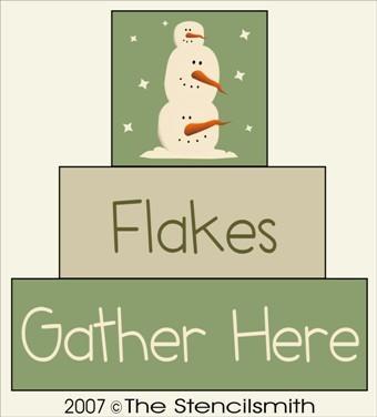 631 - Flakes Gather Here - BLOCK Stencil - The Stencilsmith