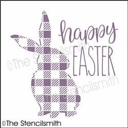 6572 - happy Easter (plaid bunny) - The Stencilsmith