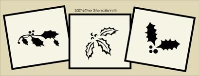 3 Small Holly Mistletoe Pics - The Stencilsmith