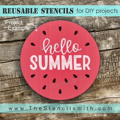 6759 - hello summer (watermelon seeds) - The Stencilsmith