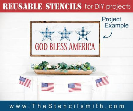 6782 - God Bless America (plaid stars) - The Stencilsmith
