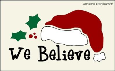 We Believe - santa hat - The Stencilsmith