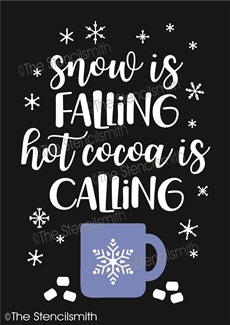 7160 - snow is falling hot cocoa - The Stencilsmith
