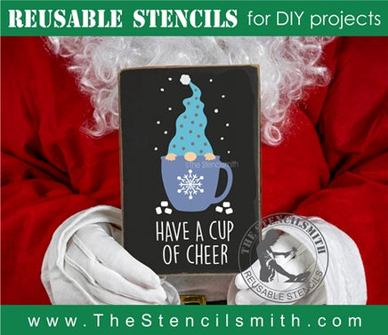 7165 - Have a cup of cheer gnome - The Stencilsmith