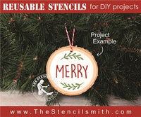 7183 - Christmas words (round ornament) - The Stencilsmith