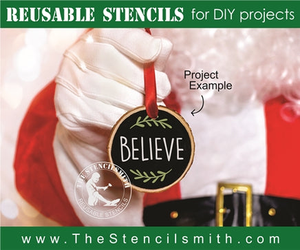 7183 - Christmas words (round ornament) - The Stencilsmith