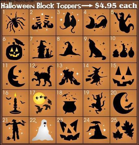 724 - Halloween Block Toppers - The Stencilsmith