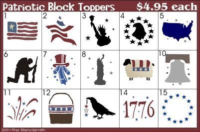 726 - Patriotic Block Toppers - The Stencilsmith