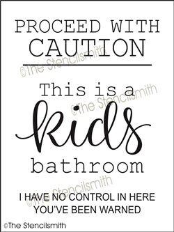 7311 - Proceed with Caution - Kids Bathroom - The Stencilsmith