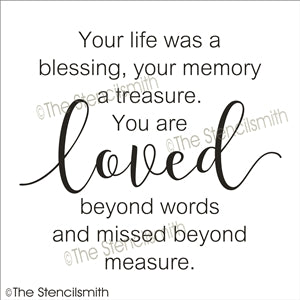 7341 - Your life was a blessing - The Stencilsmith
