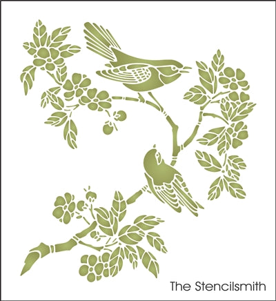 7460 - bird branch - The Stencilsmith