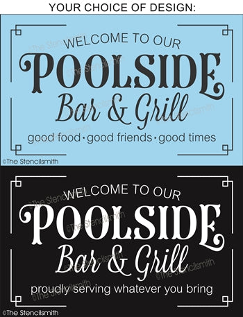 7486 - welcome to our Poolside Bar & Grill - The Stencilsmith