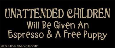 765 - Unattended Children ... Espresso Puppy - The Stencilsmith