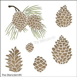 7669 - pine cones - The Stencilsmith