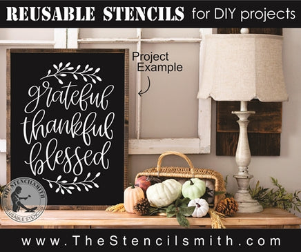 7673 - grateful thankful blessed - The Stencilsmith