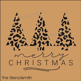 7825 - Merry Christmas (leopard trees) - The Stencilsmith