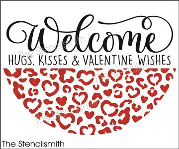 7923 - Welcome hugs, kisses (heart leopard) - The Stencilsmith
