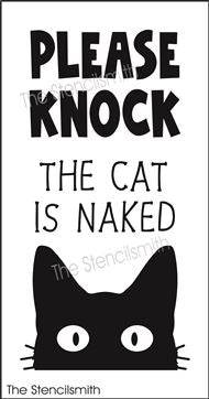 7962 - please knock the cat is naked - The Stencilsmith