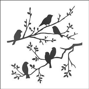 7995 - birds on branches - The Stencilsmith