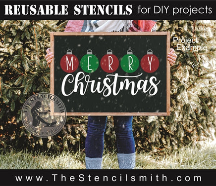 7906 - Merry Christmas (ornaments) - The Stencilsmith