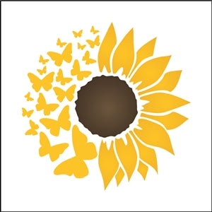 8302 - butterfly sunflower - The Stencilsmith