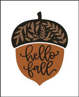 8424 - hello fall acorn - The Stencilsmith