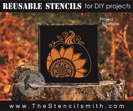 8444 - sunflower mandala pumpkin - The Stencilsmith
