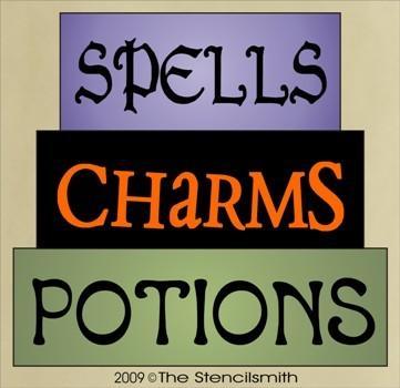 845 - Spells Charms Potions - block set - The Stencilsmith