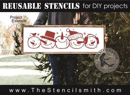 8575 - snowmen in a row - The Stencilsmith