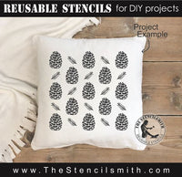 8593 - pine cone pattern - The Stencilsmith