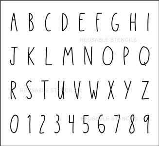 skinny alphabet stencil set