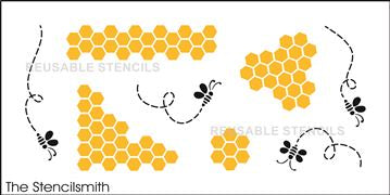 bee honeycomb reusable stencil