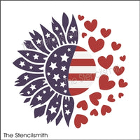 8844 - Patriotic Sunflower Stencil - The Stencilsmith