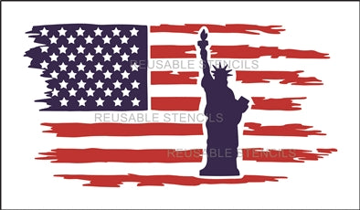 Liberty flag stencil