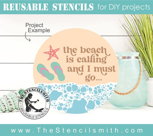 8849 the beach is calling stencil - The Stencilsmith
